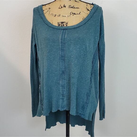 Free People linen blend tunic sweater sz S - Picture 1 of 6